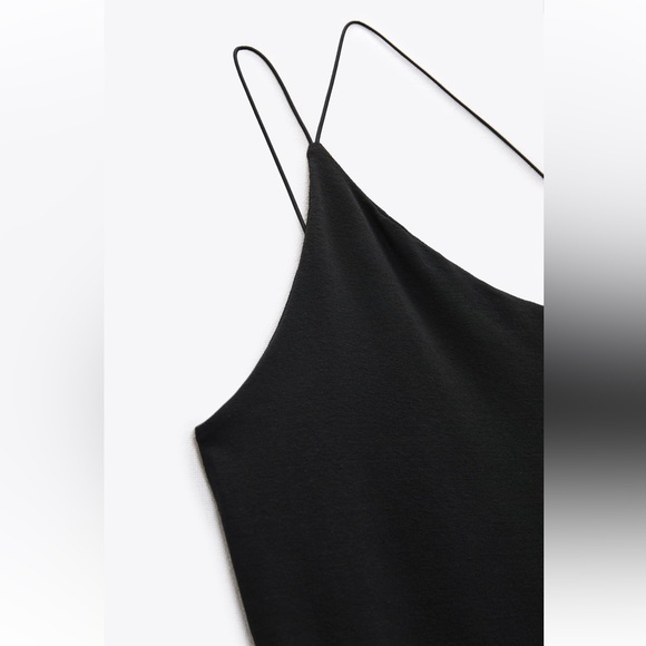 Zara OPEN BACK ASYMMETRICAL DRESS. Black. Size S. New with Tags. - Picture 8 of 8